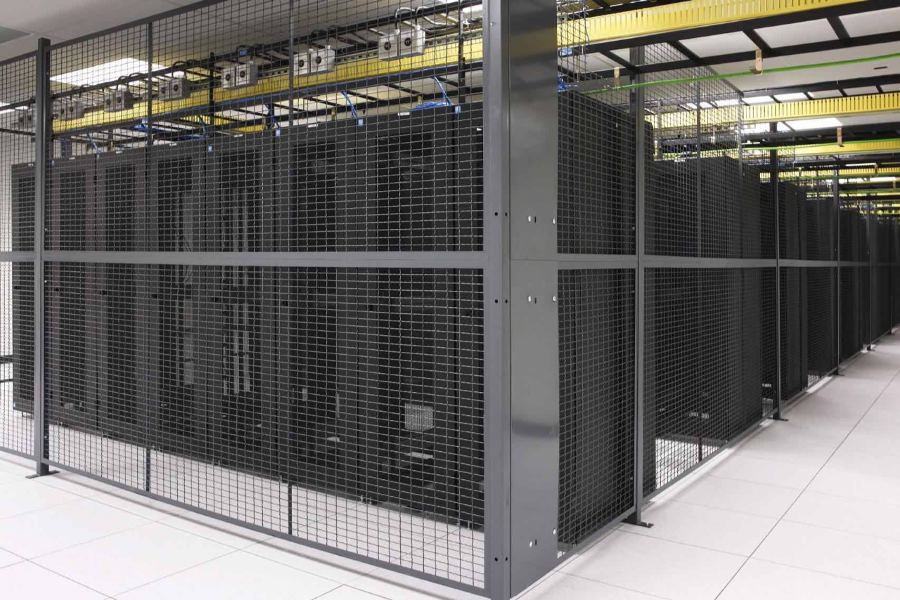 servers in a black cage in a data center | ANSITIA-942 Standard