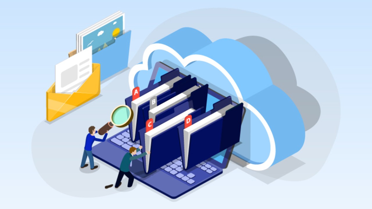 animation of files being stored in a cloud | cloud storage